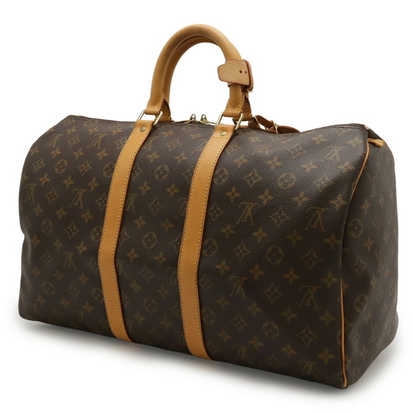 LOUIS VUITTON Brown Monogram Keepall 45 Boston Bag